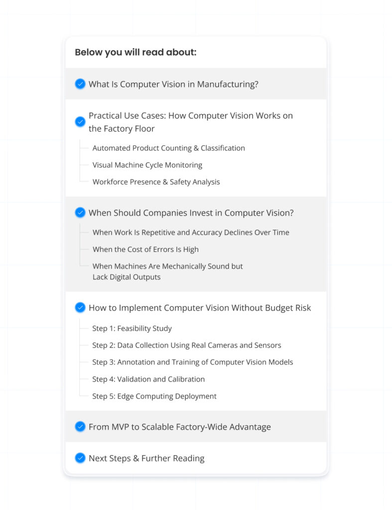 Computer Vision in Manufacturing